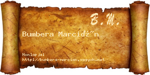 Bumbera Marcián névjegykártya